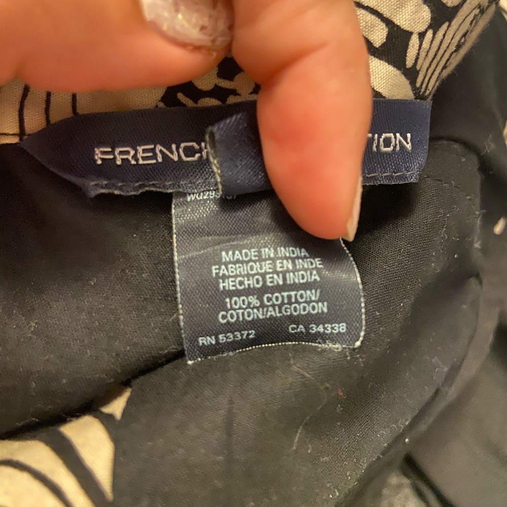 FRENCH CONNECTION Floral Black and Cream Dress - Picture 6 of 6